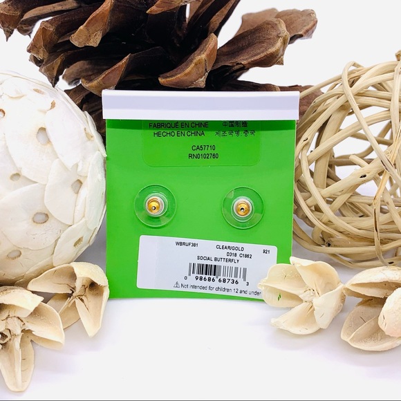 Kate Spade Diamond Stud Butterfly Earrings - Picture 7 of 7